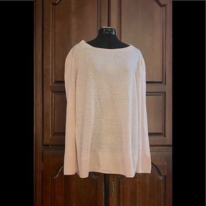 J.Crew RELAXED-FIT LINEN CREWNECK SWEATER (color: “pin-up pink”)